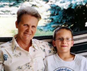 William with Nana on her porch