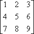 matrix [[1 2 3][4 5 6][7 8 9]]