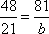 48 / 21 = 81 / b