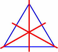 triangle (equilateral) with three lines of symmetry