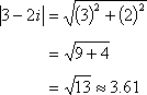 modulus is sqrt(13)