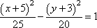 [(x + 5)^2] / 25 - [(y +3)^2] / 20 = 1