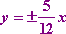 y = +/- (5/12) x