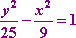 (y^2) / 25 - (x^2) / 9 = 1