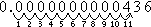 0.000000000043, with loops counting off the 11 places between where the decimal point is now and where it moves, being between the 4 and the 3