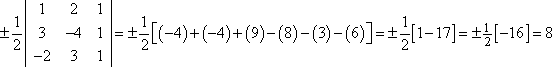 � (1/2) D = –(1/2)(–16) = 8