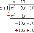−10x − 10 becomes 10x + 10