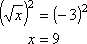 x = 9