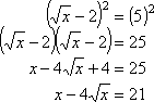 x − 4×sqrt(x) = 21