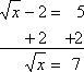 sqrt(x) = 7