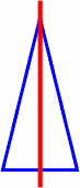 triangle (isosceles) with one line of symmetry