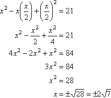 x = ± 2sqrt(7)